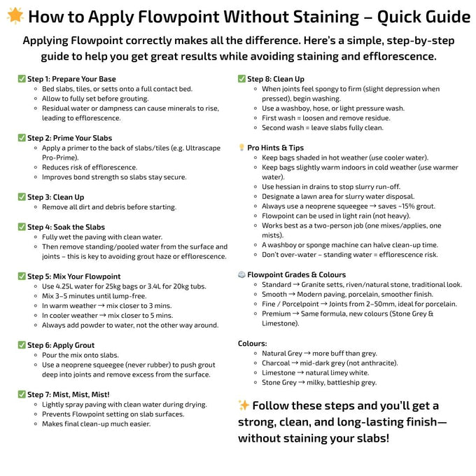 How to apply Flowpoint, Hints & Tips