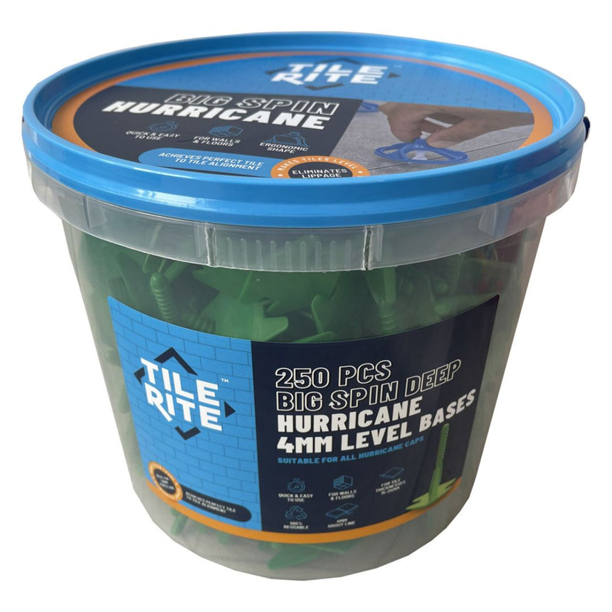 Tub of Big Hurricane Tile spacer Base 4mm Green