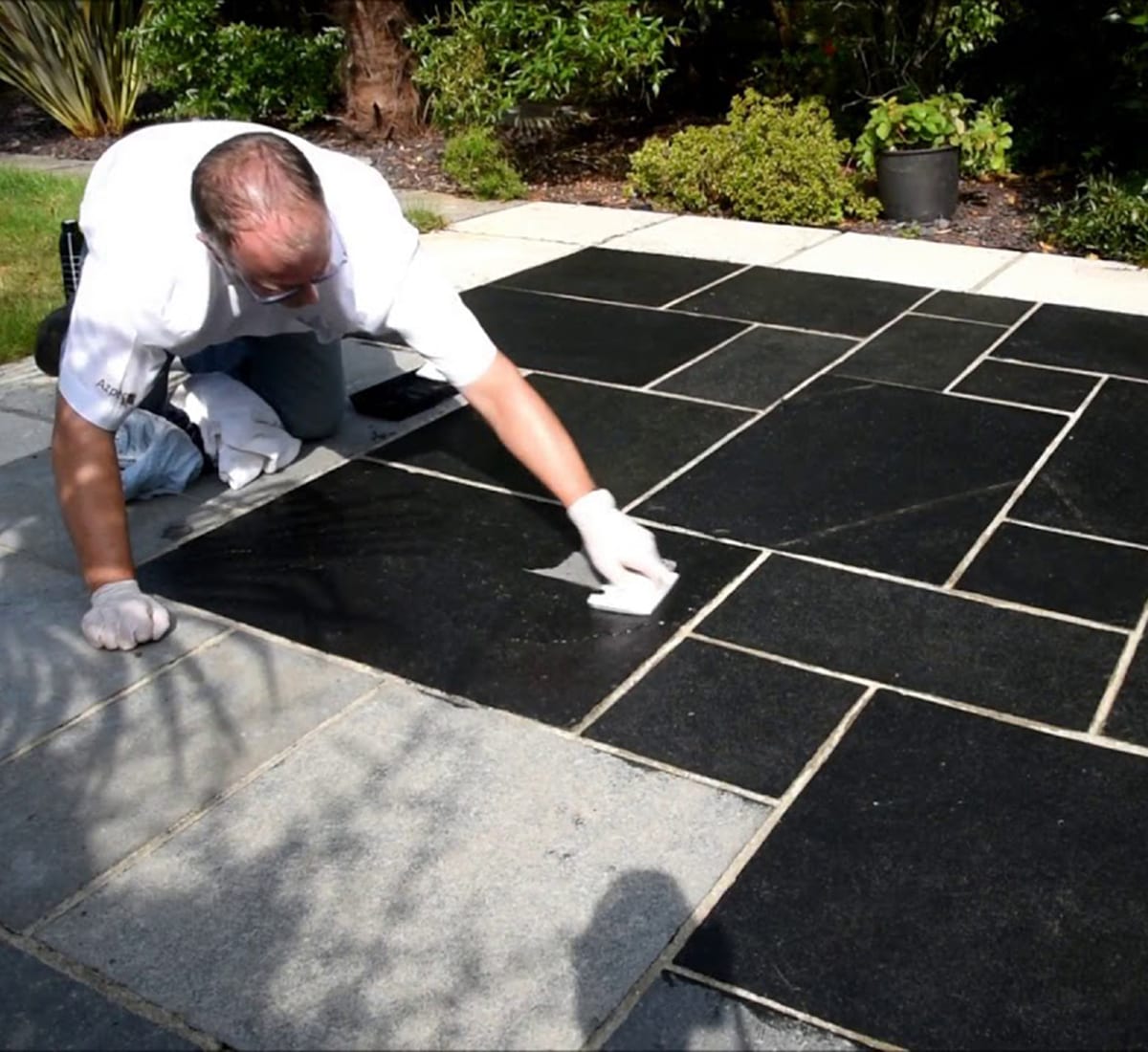 How to restore faded black limestone