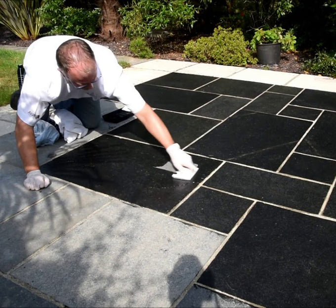 How to restore faded black limestone