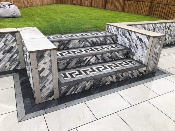 Greek style porcelain steps