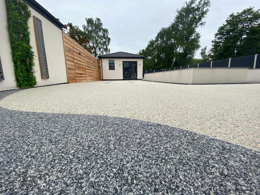 Close-up of resin patio