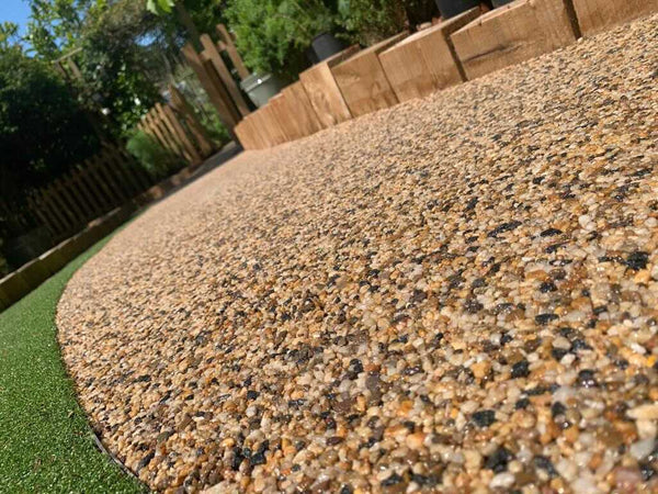 Close-up of DIY resin patio