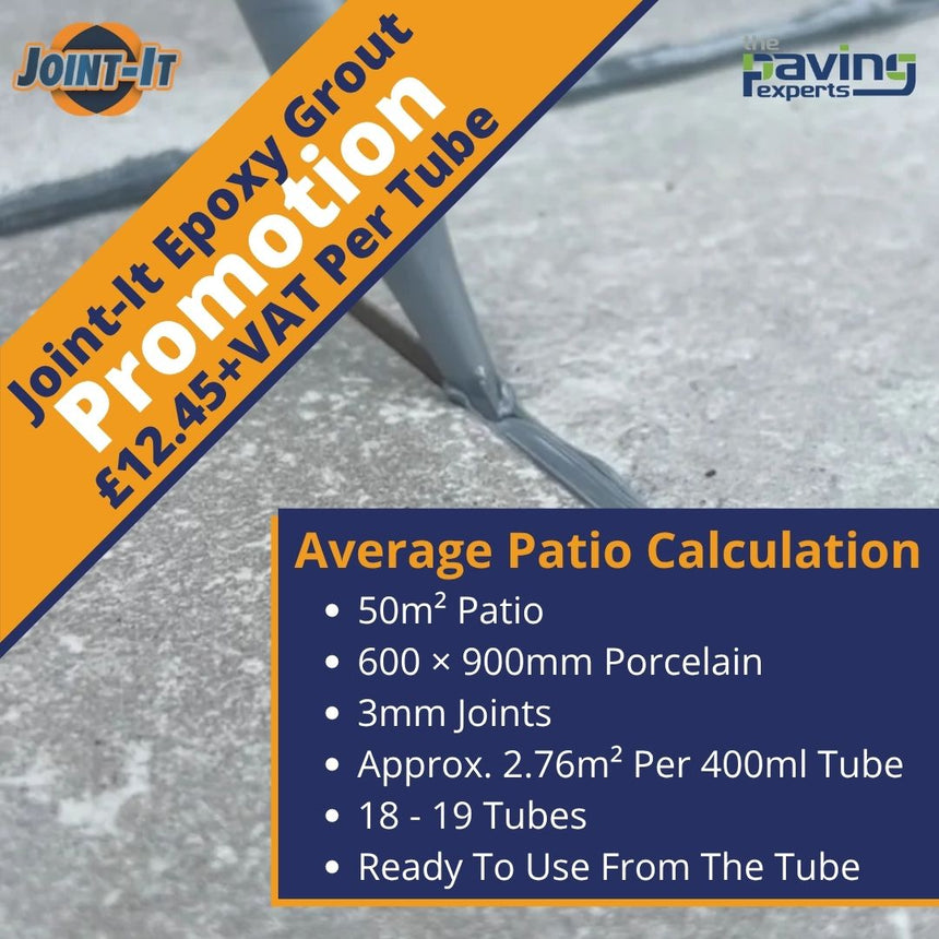 Joint-It Porcelain Epoxy Paving & Tiling Grout: Gun Apply Tube 400ML - Tan