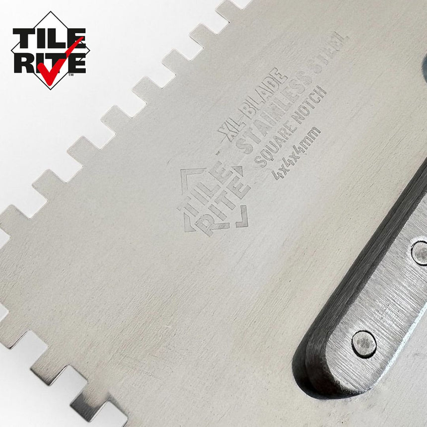 Tile Rite Cork Handle Steel Adhesive Trowel Detail
