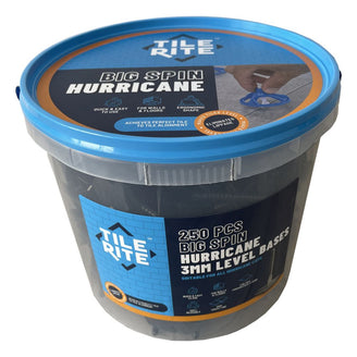 Tub of Big Hurricane Tile Spacer Base 3mm Dark Grey