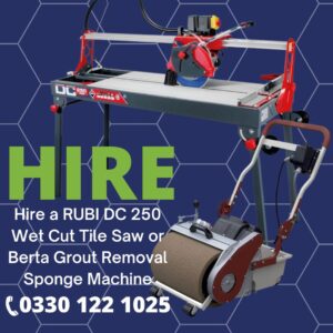 Berta Sponge Machine & Rubi Wet Saw Hire