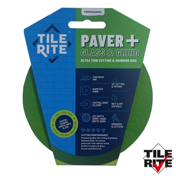 Tile Rite Paver+ Glass & Grind Ultra Thin Cutting Disc