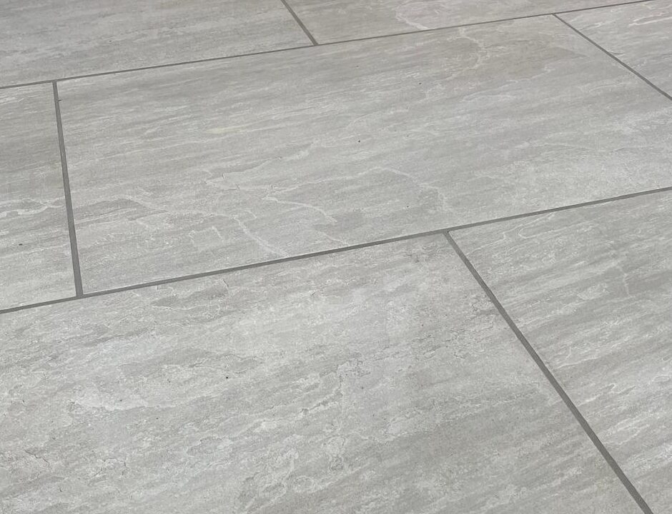 Porcelain patio grouted with Porcelpoint